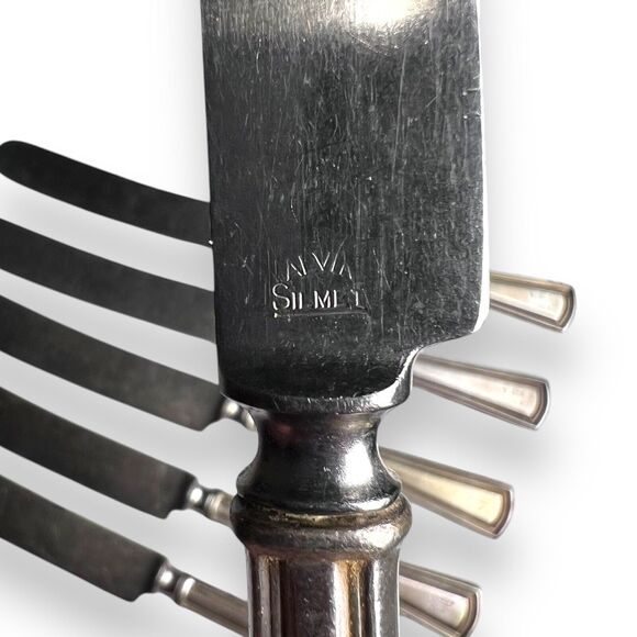 Alvin Silmet Vintage Set Of 6 Silver Plated Kitchen Dinner Butter Knives - 9” - Picture 4 of 7